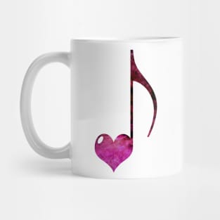 Musical note pink heart Mug